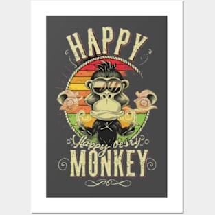 Happy Monkey Posters and Art